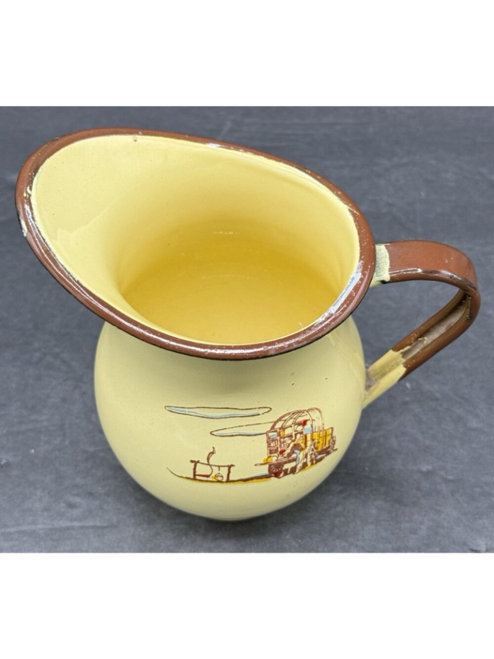 Vintage Monterrey Western Ware Creamer Cowboy Enamelware Mexico 1950s - Picture 6 of 10